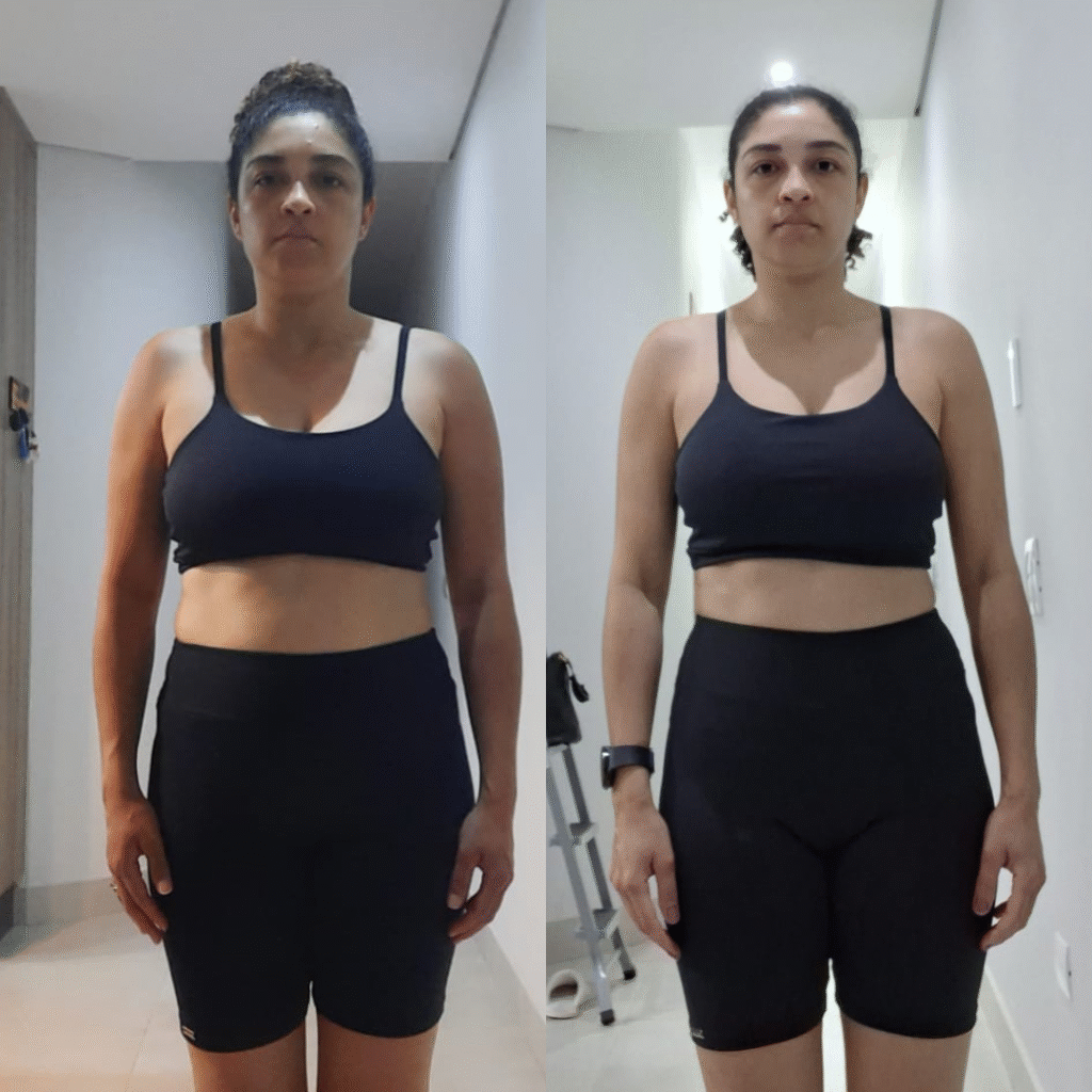 Aline, assistente administrativo, 39 anos, eliminou 8kg no início desse ano e mantém o resultado até hoje.